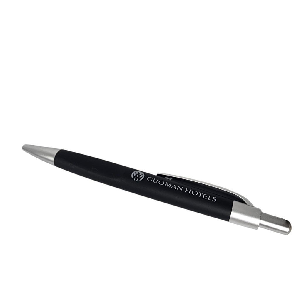 Rare Guoman Hotels Black Ballpoint Pen with Silver‎ Accents Promotional Gift